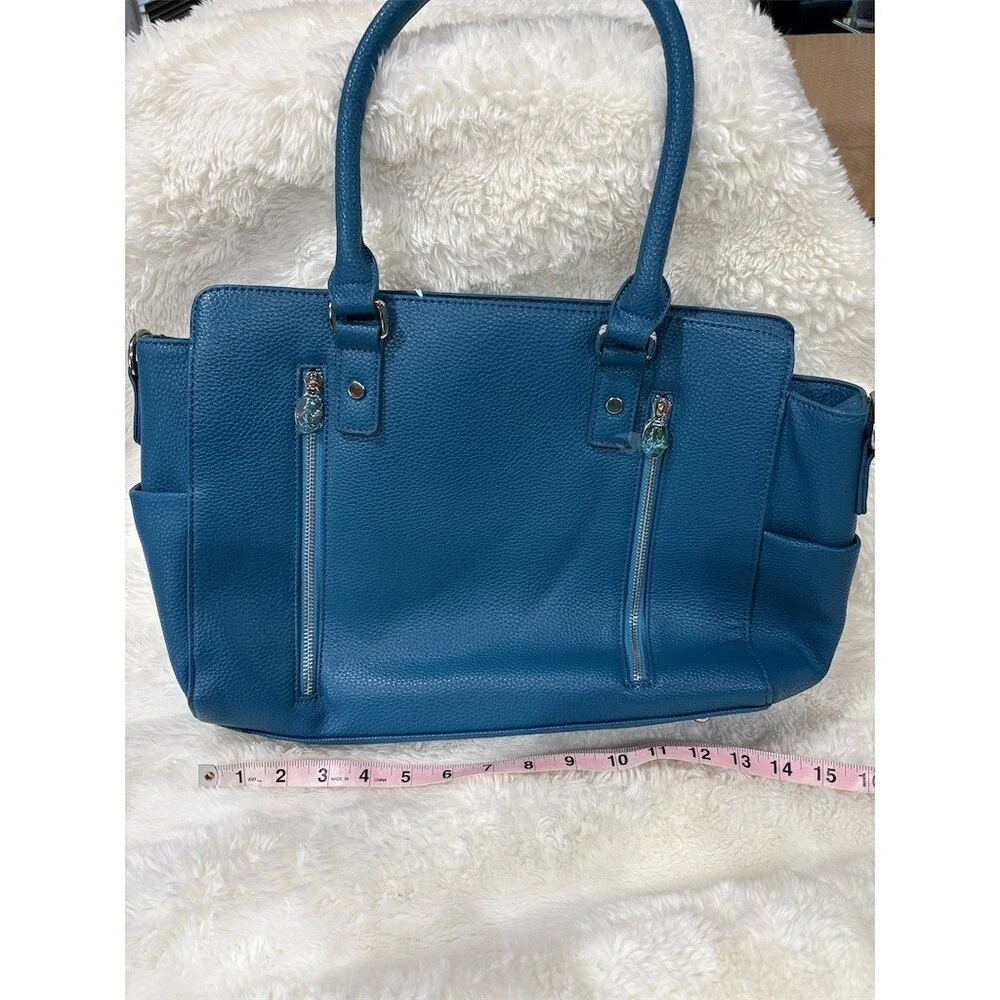 Damsel in Defense Daphne Concealed Carry Shoulder Bag Blue Large 16x10 - Picture 2 of 9